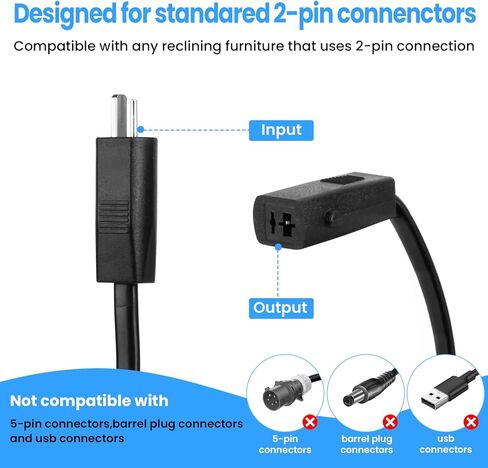 حزمة بطارية BESTON للأثاث المتكئ مع شاحن، حزمة بطارية كرسي قابلة للشحن عالمية بقدرة 2600 مللي أمبير في الساعة مع شاشة LED للكرسي الكهربائي والأريكة والأريكة وكرسي الرفع in Kuwait