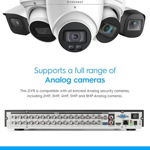 مسجل نظام كاميرا أمان Amcrest 5MP UltraHD 32 قناة DVR، DVR أمني 5MP لكاميرات الأمان التناظرية، الوصول إلى الهاتف الذكي عن بعد، الأقراص الصلبة والكاميرات غير متضمنة (AMDV5M32) in Kuwait