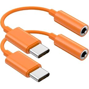 USB C to 3.5mm Audio Headphone Jack Adapter (2Pack), Aux to USB C Dongle Cord Cable Compatible with iPhone 17/16/15, iPad Pro, Samsung Galaxy S25 S24 S23 Ultra/Google Pixel - White in Saudi Arabia