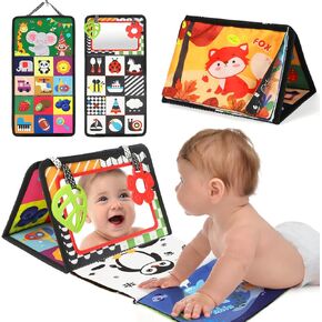 Tummy Time Toys, High Contrast Baby Toys for Newborn, Baby Visual Stimulation Mirror, Montessori Crinkle Book for Infant 0-3-6-12 Months, Boy Girl Shower Valentines Gift, Easter Basket Stuffers in Saudi Arabia