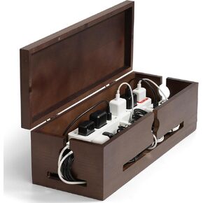 Wooden Cable Management Box – Modern Wire Organizer Box & Power Strip Cover for Home or Office | Large Cable Hider for Wires, Chargers & Extension Leads – Home Organization Storage in Saudi Arabia