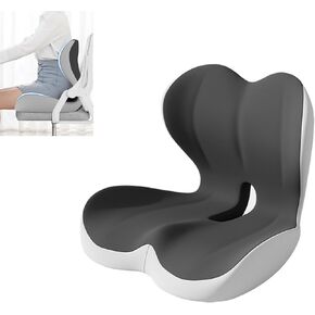 وسادة مقعد لعمال المكتب الذين يجلسون لفترة طويلة، وسادة كرسي من الإسفنج الذكي للسيارة والشاحنة وكرسي المنزل ومقعد المكتب بتصميم مريح على شكل حرف L (أسود رمادي) in Kuwait