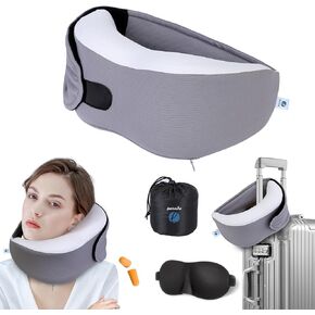 وسائد سفر للطائرات، وسادة رقبة من إسفنج الذاكرة لتوفير الراحة على متن الطائرة، وسادة سفر للرقبة مع قناع العين الخاص بها، تصميم مريح للسفر وركوب السيارات والمكاتب والاستخدام المنزلي، مقاسات M-L in Kuwait