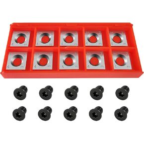 12 x 12 x 1.5mm Tungsten Carbide Inserts Set, 35 Degree Square Straight Carbide Inserts Lathe Tools for Spiral Helical Planer And Slab Flattening Router Bit,Supplied with 10 pcs Screws in Kuwait