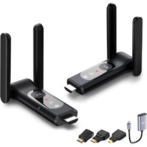 جهاز إرسال HDMI لاسلكي و4 أجهزة استقبال، ما يصل إلى 8 RXs، توصيل وتشغيل موسع، 165 قدمًا، تحكم حراري ذكي، شاشة LED، 2.4 + 5.8 جيجا هرتز، توسيع لاسلكيًا من الكمبيوتر المحمول/الكمبيوتر الشخصي/صندوق الكابل إلى أجهزة تلفزيون/أجهزة عرض متعددة in Kuwait