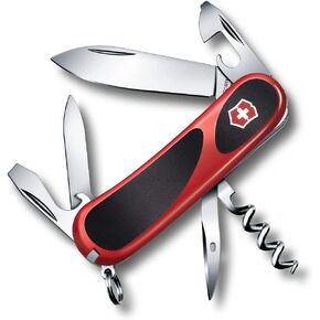 سكين الجيش السويسري Victorinox Evolution S18 Grip، 15 وظيفة، سكين جيب سويسري الصنع بشفرة كبيرة ومفك براغي ومنشار خشب - أصفر/أسود in Kuwait