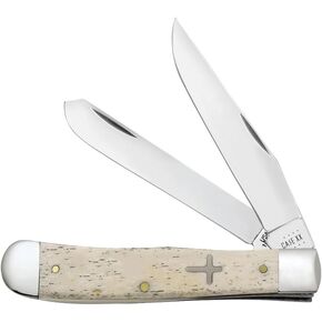 Case XX WR Pocket Knife Trapper Natural Bone Cross Shield Item #6721 - (6254 SS) - Length Closed: 4 1/8 Inches in Saudi Arabia