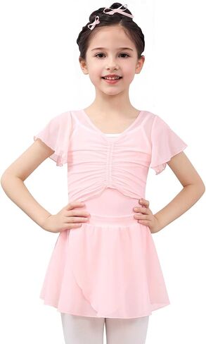 الفتيات الباليه أعلى ، رفرفة الأكمام الشبكات الفتيات الرقص شال للباليه ، الجمباز in Kuwait