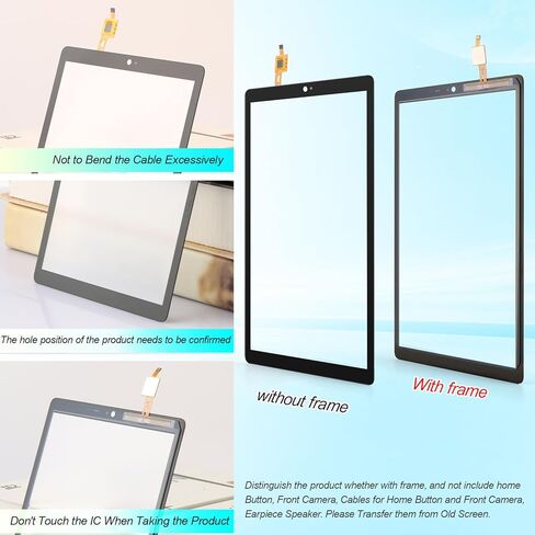 محول رقمي لشاشة تعمل باللمس YHX-US لجهاز TCL Tab 8 LE 9137W استبدال لوحة زجاجية أمامية باللون الأسود مع مجموعة أدوات (بدون شاشة LCD) in Kuwait