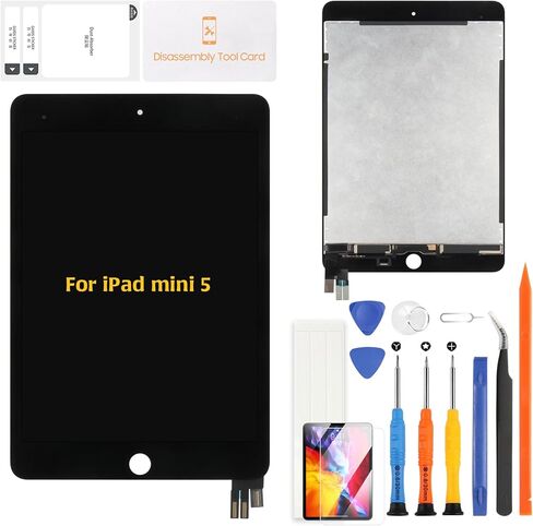 بديل شاشة A-MIND لجهاز iPad mini 5 2019 شاشة LCD تعمل باللمس مجموعة رقمية متوافقة مع A2133 A2124 A2126 A2125 (أبيض) in Kuwait