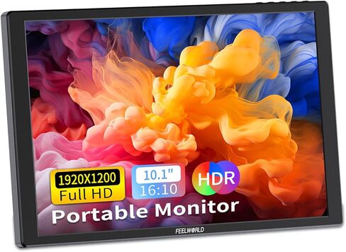شاشة FEELWORLD D10 المحمولة التي تعمل باللمس، 10.1 بوصة FHD 1080P HDMI USB-C شاشة خارجية ثانية للكمبيوتر المحمول، سطح المكتب، ماك بوك، الهواتف، الكمبيوتر اللوحي، PS5/4، إكس بوكس، سويتش، شاشة راسبيري بي مع مكبر صوت مزدوج in Kuwait