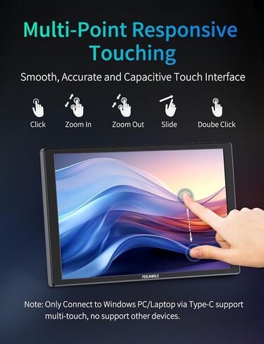 شاشة FEELWORLD D10 المحمولة التي تعمل باللمس، 10.1 بوصة FHD 1080P HDMI USB-C شاشة خارجية ثانية للكمبيوتر المحمول، سطح المكتب، ماك بوك، الهواتف، الكمبيوتر اللوحي، PS5/4، إكس بوكس، سويتش، شاشة راسبيري بي مع مكبر صوت مزدوج in Kuwait