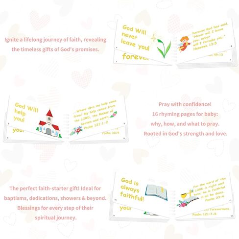 Premium White Board Baby Bible with Gold Foil Title - Upgraded Material for Baptism Gifts, Christening, Newborn, Toddler Boys & Girls - God's Promises First Bible in Saudi Arabia