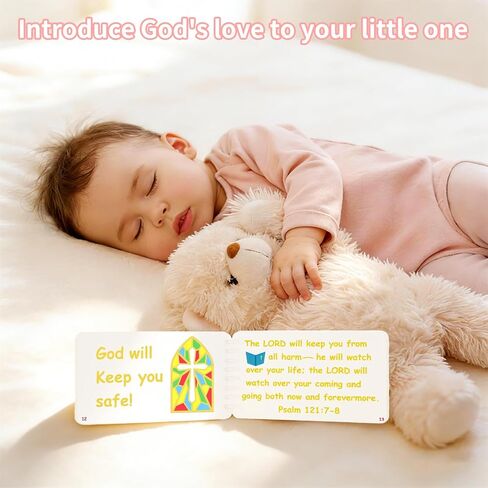 Premium White Board Baby Bible with Gold Foil Title - Upgraded Material for Baptism Gifts, Christening, Newborn, Toddler Boys & Girls - God's Promises First Bible in Saudi Arabia
