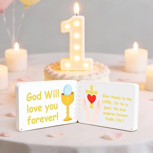 Premium White Board Baby Bible with Gold Foil Title - Upgraded Material for Baptism Gifts, Christening, Newborn, Toddler Boys & Girls - God's Promises First Bible in Saudi Arabia
