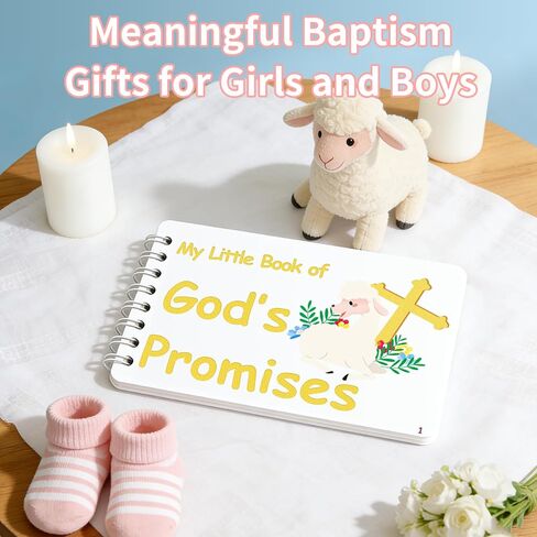 Premium White Board Baby Bible with Gold Foil Title - Upgraded Material for Baptism Gifts, Christening, Newborn, Toddler Boys & Girls - God's Promises First Bible in Saudi Arabia