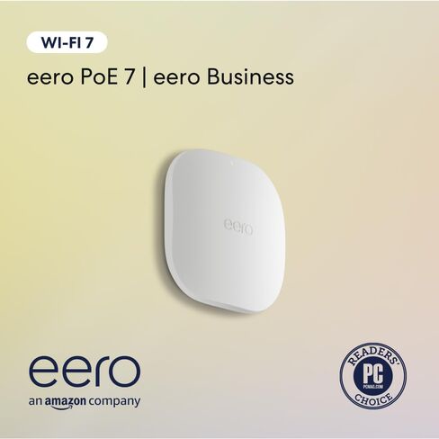 نقطة وصول Amazon eero PoE 7 ثلاثية الموجات Wi-Fi 7 قابلة للتركيب (أحدث طراز) - سرعات لاسلكية تصل إلى 3.9 جيجابت في الثانية، تغطية تصل إلى 2000 قدم مربع، حزمة واحدة in Saudi Arabia