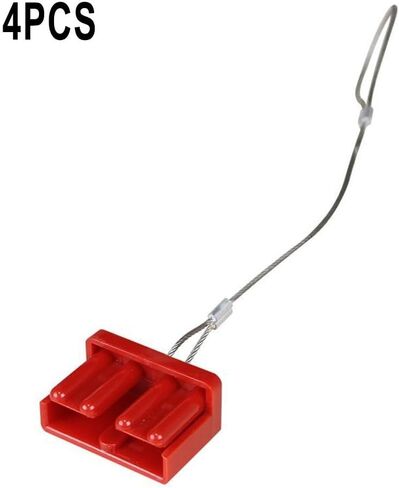 4PCS For Anderson Connector Dust Cover For 50A 120A 175A Battery Power/Connectors, 2P Pole, 600V, Flame Retardant PVC Terminal Protection(120A-red) in Saudi Arabia
