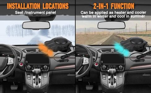 Car Heater,12V 150W Portable Windshield Defroster Demister with Heating/Cooling Fan and Plug in Cigarette Lighter Fast Heating Defrost Defogger for All Kinds of Cars in Saudi Arabia