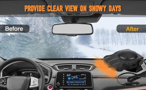 Car Heater,12V 150W Portable Windshield Defroster Demister with Heating/Cooling Fan and Plug in Cigarette Lighter Fast Heating Defrost Defogger for All Kinds of Cars in Saudi Arabia