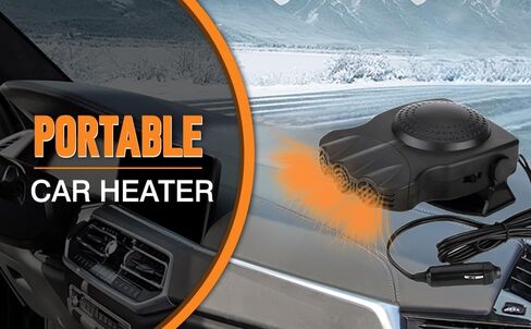 Car Heater,12V 150W Portable Windshield Defroster Demister with Heating/Cooling Fan and Plug in Cigarette Lighter Fast Heating Defrost Defogger for All Kinds of Cars in Saudi Arabia