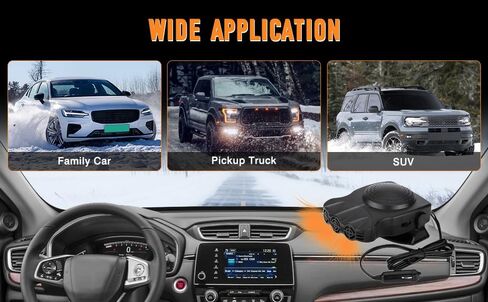 Car Heater,12V 150W Portable Windshield Defroster Demister with Heating/Cooling Fan and Plug in Cigarette Lighter Fast Heating Defrost Defogger for All Kinds of Cars in Saudi Arabia