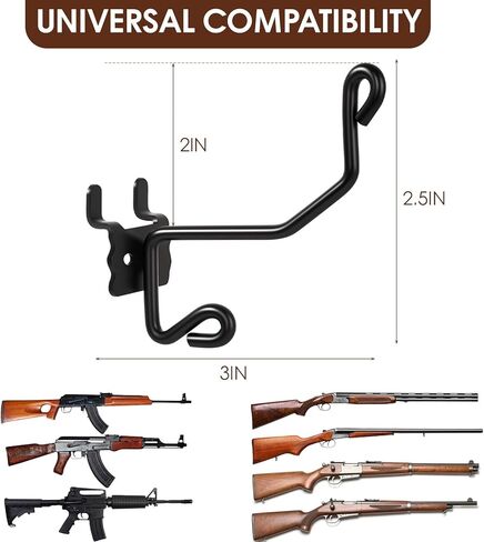 Gun Rack Wall Mount – 12-Pack Vinyl-Coated Steel Hooks for Slatwall, Pegboard & Gridwall – Rifle & Shotgun Hangers for Firearm Display and Storage in Saudi Arabia