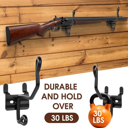 Gun Rack Wall Mount – 12-Pack Vinyl-Coated Steel Hooks for Slatwall, Pegboard & Gridwall – Rifle & Shotgun Hangers for Firearm Display and Storage in Saudi Arabia