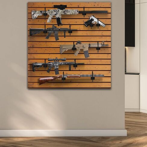 Gun Rack Wall Mount – 12-Pack Vinyl-Coated Steel Hooks for Slatwall, Pegboard & Gridwall – Rifle & Shotgun Hangers for Firearm Display and Storage in Saudi Arabia