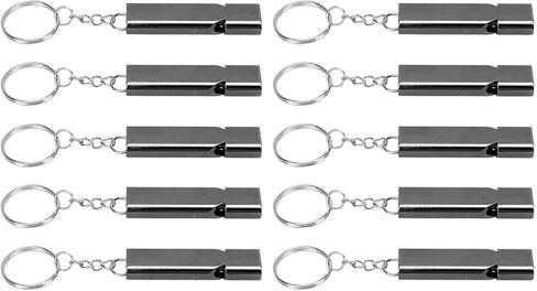 Emergency Survival Whistle Double Tube High Frequency Whistle for Camping Hiking Fishing Keychain for Outdoor Activities Aluminum Alloy in Saudi Arabia