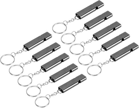 Emergency Survival Whistle Double Tube High Frequency Whistle for Camping Hiking Fishing Keychain for Outdoor Activities Aluminum Alloy in Saudi Arabia