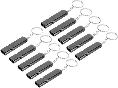 Emergency Survival Whistle Double Tube High Frequency Whistle for Camping Hiking Fishing Keychain for Outdoor Activities Aluminum Alloy in Saudi Arabia
