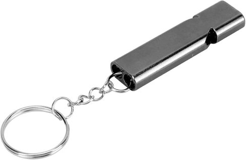 Emergency Survival Whistle Double Tube High Frequency Whistle for Camping Hiking Fishing Keychain for Outdoor Activities Aluminum Alloy in Saudi Arabia