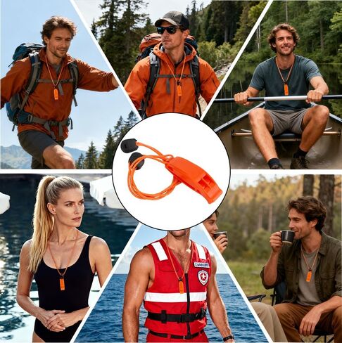 Whistle Emergency Whistle Safety Whistles Loud Survival Whistles with Adjustable Reflective Lanyard for Lifeguard Climbing Hiking Fishing Boating Swimming Hunting Rescue Signal, Plastic in Saudi Arabia