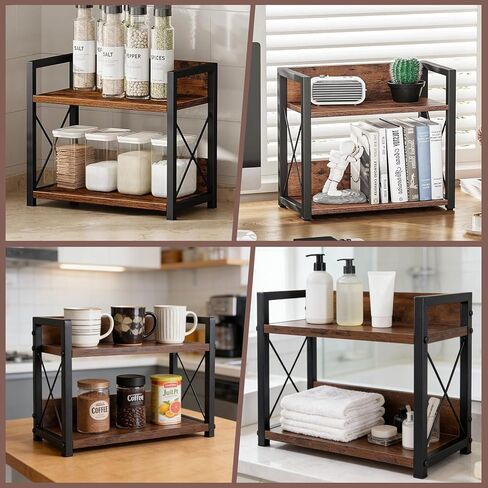 2-Tier CD Holder CD Storage Shelf for Display Countertop Wooden DVD Rack with Display Top Shelf Organizer for Home Office Living Room Kitchen, Music Enthusiasts, Holds up to 42 Standard Cases in Kuwait