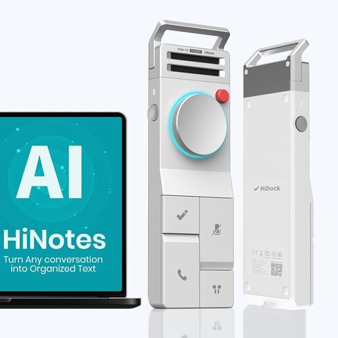HiDock P1 AI Voice Recorder: Smart Voice Recorder Work with Wireless Earbuds Portable Digital Recording Device BlueCatch Tech Meeting Transcription Summary Playback HiNotes Control 64GB(Space Gray) in Saudi Arabia