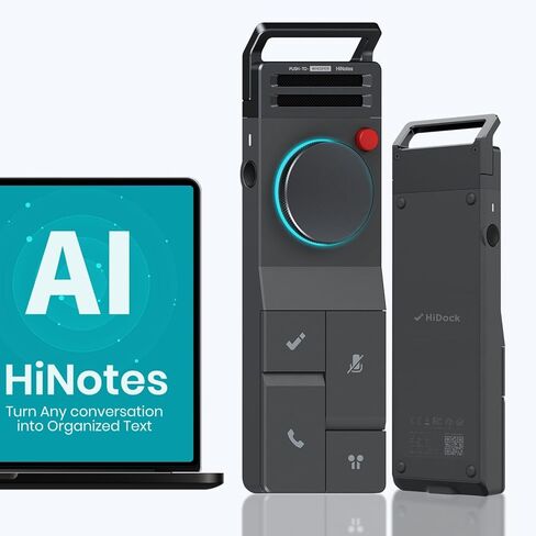 HiDock P1 AI Voice Recorder: Smart Voice Recorder Work with Wireless Earbuds Portable Digital Recording Device BlueCatch Tech Meeting Transcription Summary Playback HiNotes Control 64GB(Space Gray) in Saudi Arabia
