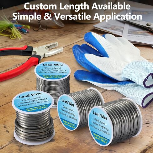 Lead Wire Solid Core Roll 1 Lb Spool — Soft High Density Lead Line for Fishing Sinkers, Drift & Dragging Weights, Fly Tying Crafting Material with 5/64", 1/8", 3/16", 1/4" Gauge Available in Kuwait