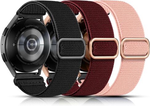 أشرطة Lerobo المرنة متوافقة مع ساعة Samsung Galaxy Watch 8 7 6 5 4 40 مم 44 مم/Galaxy Watch 8 Classic 6 4 Classic 43mm 47mm 42mm 46mm/5 Pro Band 45mm/Active 2,3 Pack 20mm حزام رياضي من النايلون قابل للتعديل in Saudi Arabia