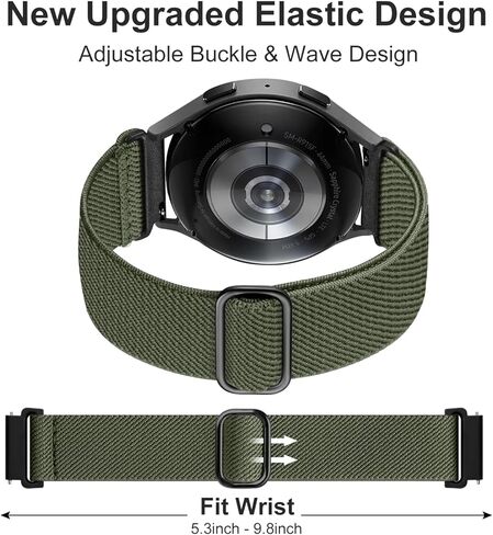 أشرطة Lerobo المرنة متوافقة مع ساعة Samsung Galaxy Watch 8 7 6 5 4 40 مم 44 مم/Galaxy Watch 8 Classic 6 4 Classic 43mm 47mm 42mm 46mm/5 Pro Band 45mm/Active 2,3 Pack 20mm حزام رياضي من النايلون قابل للتعديل in Saudi Arabia