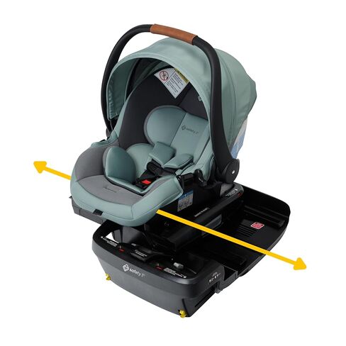 مقعد السيارة للرضع Safety 1st® onBoard™ Slide DLX مع قاعدة ™SafetySlide، مزلاج صلب سهل التركيب، مقعد خلفي خفيف الوزن، حامل حديثي الولادة، مظلة كبيرة جدًا، نظام سفر جاهز، أخضر ترابي in Saudi Arabia