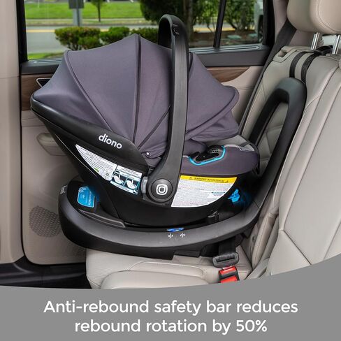 مقعد وقاعدة سيارة للرضع Diono LiteClik30 RXT SafePlus، مواجهة خلفية للرضع من 4 إلى 30 رطل، هندسة SafePlus، مع حشوة للرضع، عامل حماية من الشمس 50+ (رمادي صقيع جليدي) in Saudi Arabia