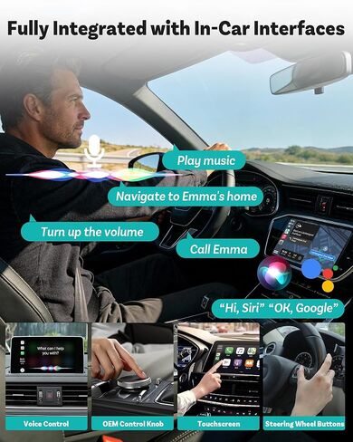 OTTOCAST Mini Pico Wireless CarPlay & Android Auto Adapter – WiFi 6 + Bluetooth 5.4, Plug & Play, Fast Auto-Reconnect, Ultra-Compact Design, Works with Factory Wired CarPlay Cars in Saudi Arabia