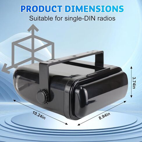 STUDIOFINIX Durable Water Resistant Radio Stereo Cover Waterproof Boat Stereo Protector Shield with Flip-Up Door UV-Resistant ABS Housing, Includes Mounting Gasket (Black) in Saudi Arabia