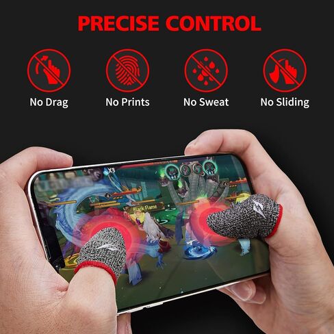 6 Pack Gaming Finger Sleeves Thumb Sleeve for Mobile Game Controller for PUBG Anti-Sweat Breathable Seamless (Charcoal Gray Blue) in Saudi Arabia