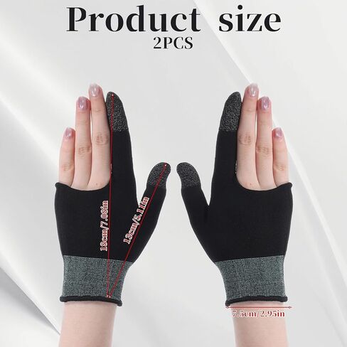 قفازات ألعاب محمولة رفيعة للغاية، قفازات ألعاب للأيدي المتعرقة، أكمام أصابع ألعاب تعمل باللمس لمشغلات ألعاب الهاتف اللوحي (أسود + أخضر) in Kuwait