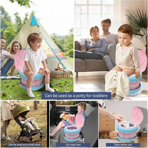 منتجات SunnySmile Baby›التدريب على استخدام الحمام›نونية السفر للأطفال الصغار، مرحاض محمول وقابل للطي، يمكن وضعه على مقعد المرحاض في حالات الطوارئ للسيارة والتخييم والخارج والداخل in Saudi Arabia
