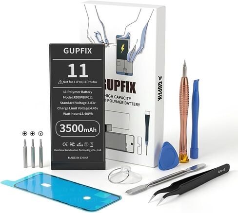 بطارية تشخيصية لهاتف iPhone 12/12Pro بدون تحذير جزء منبثق غير معروف، بطارية ليثيوم بوليمر عالية السعة 3300 مللي أمبير قابلة لإعادة الشحن لهاتف iPhone 12/12Pro مع مجموعة أدوات كاملة in Kuwait