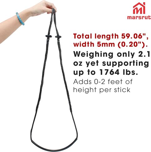 Marsrut 4Pcs Climbing Stick Aider for Hunting, Single Step Rope Ladder for Climbing Sticks, UHMWPE Non-Slip Tree Saddle Stand Accessories, Hand-Braided Cable Aiders, Load-Bearing up to 1764 lbs in Saudi Arabia