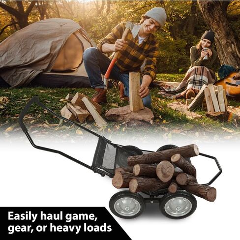 G-PLUS 500 Pounds Capacity Foldable Multi Use Deer Game Recovery Cart Utility Gear Dolly with 4 Oversized Wheels All Terrain Cart Black in Saudi Arabia